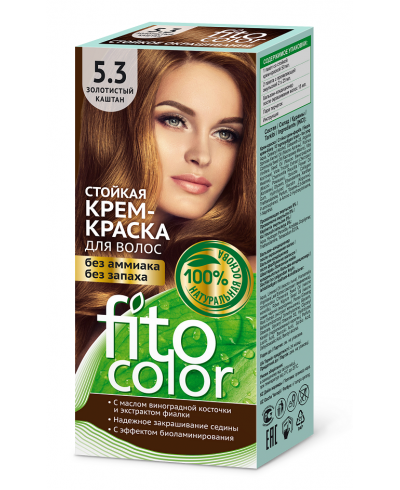 Trwała krem farba do włosów Fitocolor 5.3 odcień Złoty kasztan