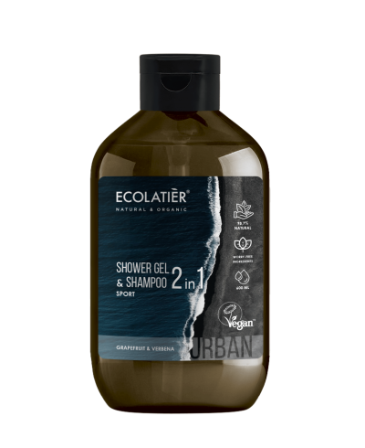 Ecolatier Urban SPORT Szampon i żel pod prysznic 2w1 dla mężczyzn Grejpfrut i werbena, 600 ml