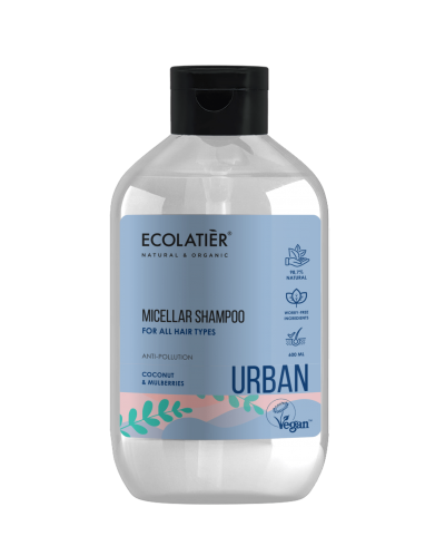 Ecolatier Urban Micelarny szampon do wszystkich rodzajów włosów Kokos i morwa, 600 ml