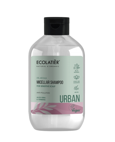 Ecolatier Urban Micelarny szampon do skóry wrażliwej Aloes i werbena, 600 ml