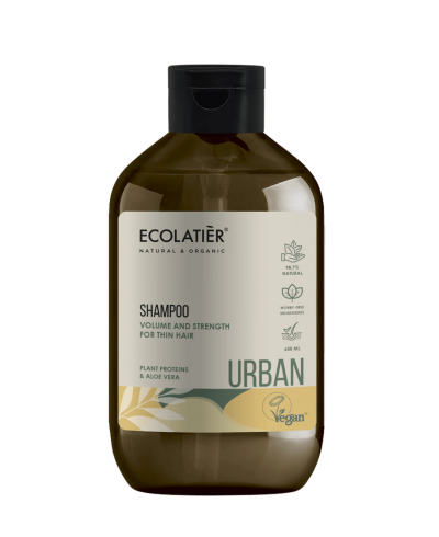 Ecolatier Urban Szampon do włosów cienkich Objętość i wzrost Proteiny i aloes, 600 ml