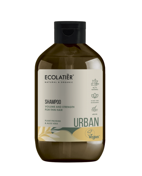 Ecolatier Urban Szampon do włosów cienkich Objętość i wzrost Proteiny i aloes, 600 ml