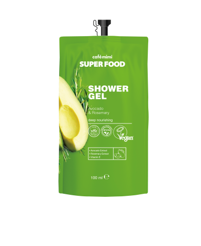 CAFE MIMI SUPER FOOD Żel pod prysznic Awokado i Rozmaryn,100 ml