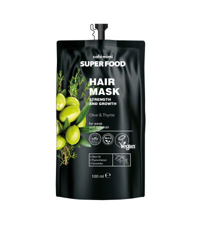 CAFE MIMI SUPER FOOD Maska do włosów Oliwa i Tymianek, 100 ml