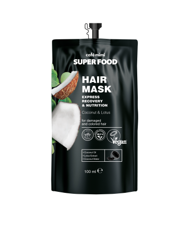 CAFE MIMI SUPER FOOD Maska do włosów Kokos i Lotos, 100 ml