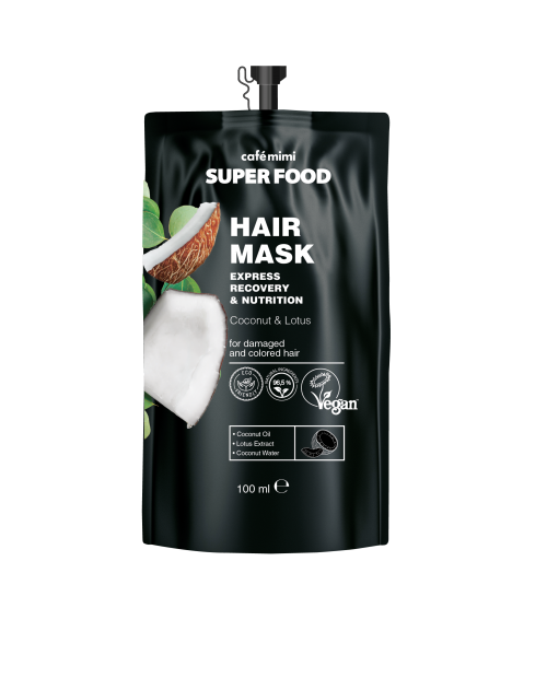 CAFE MIMI SUPER FOOD Maska do włosów Kokos i Lotos, 100 ml