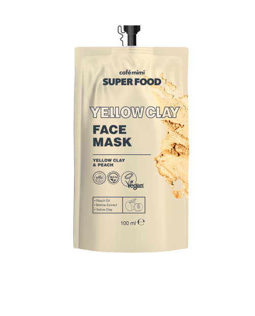 CAFE MIMI SUPER FOOD Maska do twarzy, Żółta glina, 100 ml