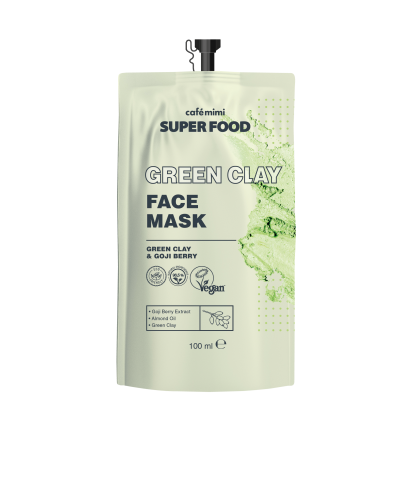 CAFE MIMI SUPER FOOD Maska do twarzy, Zielona glina, 100 ml