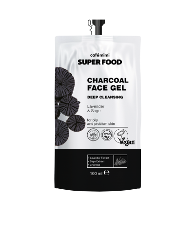 CAFE MIMI SUPER FOOD Węglowy żel do mycia twarzy, 100 ml