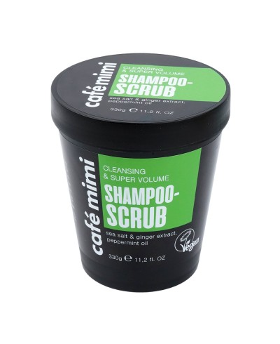 CAFE MIMI Szampon – scrub do włosów tłustych Oczyszczenie i super objętość, 330 gr