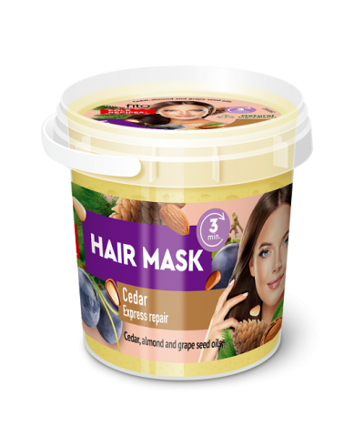 FITOKOSMETIK Narodnyje Recepty Organic Maska do włosów z olejem cedrowym Odbudowująca, 155ml