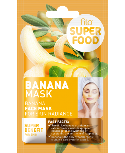 FITO SUPERFOOD Maska do twarzy, promienna skóra, Banany, 10ml