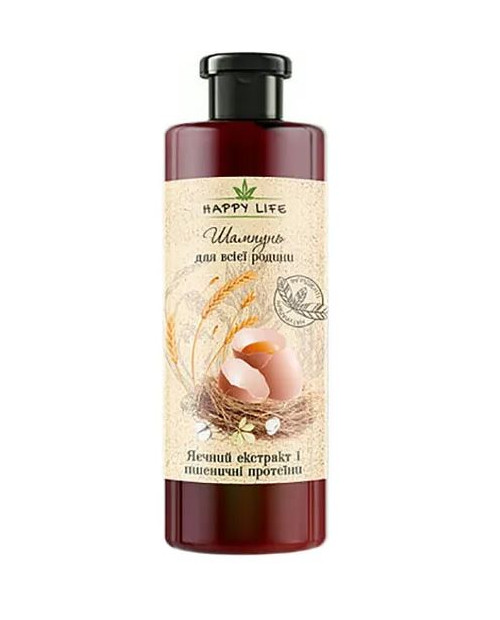 Happy Life szampon z ekstraktem z jajek i proteinami pszenicy, 1000 ml
