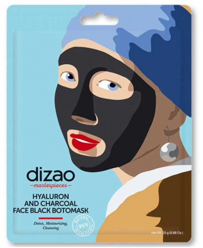  DIZAO BOTO Czarna maska do twarzy - Kwas hialuronowy i węgiel, 25g