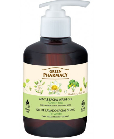 Green Pharmacy delikatny żel do mycia twarzy Zielona herbata do skóry mieszanej i tłustej, 270 ml
