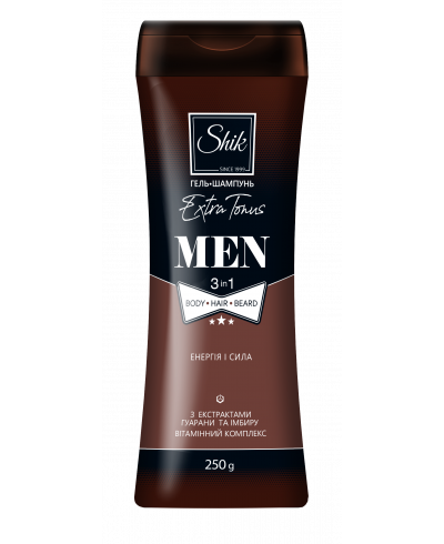 SHIK vyriškas gelis-šampūnas 3in1 Extra Тonus, 250 g