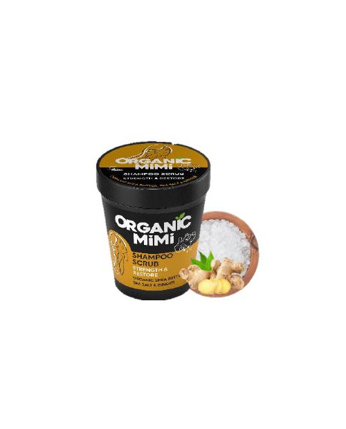 ORGANIC MIMI Szampon-peeling Strength & Restore Sól morska i Imbir, 280 g
