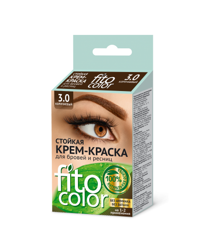 FITOCOLOR Farba do brwi i rzęs, kolor brązowy, 2x2ml
