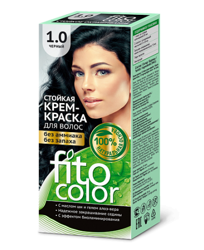 Trwała krem farba do włosów Fitocolor 1.0 odcień Czarna