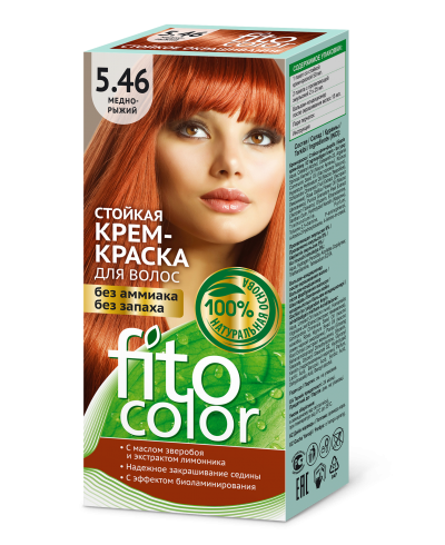 Trwała krem farba do włosów Fitocolor 5.46 odcień Miedzianno rudy