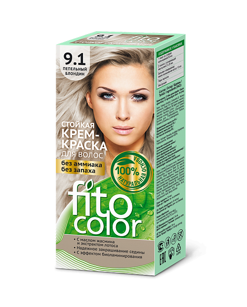 Trwała krem farba do włosów Fitocolor 9.1 odcień Blond popielaty